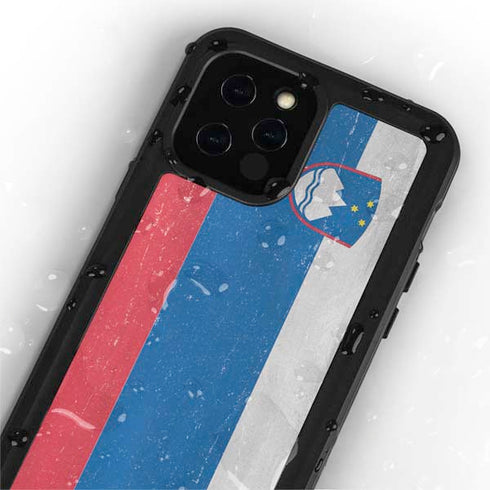 Slovenia Flag Distressed iPhone 12 Pro Waterproof Case